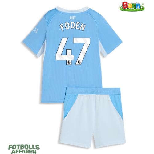 Manchester City Phil Foden #47 Hemmaställ Barn 2026-27 Kortärmad (+ Korta byxor)